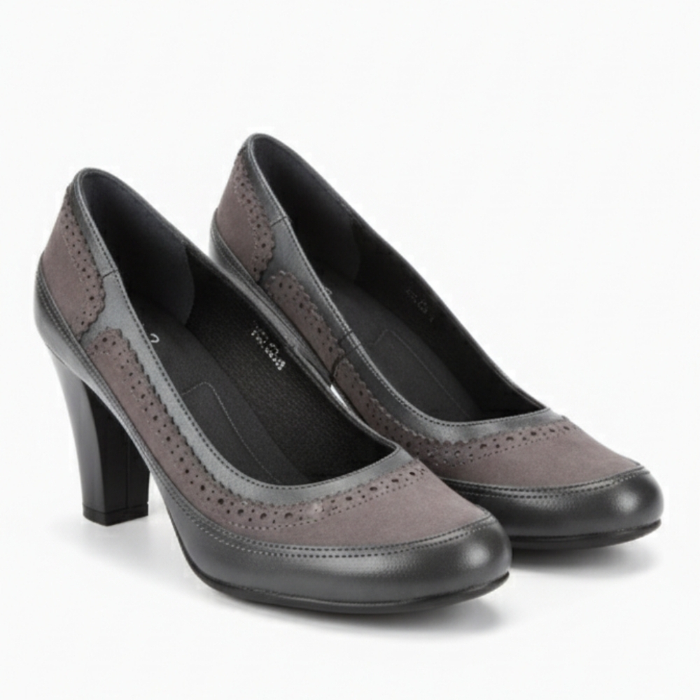 AEROSOLES Women's Size 8M Gray Classic High Heel Round Toe Heels - Picture 13 of 13